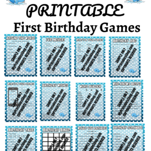 Whale First Birthday Game Bundle Plus Banner and Flag Bonuses