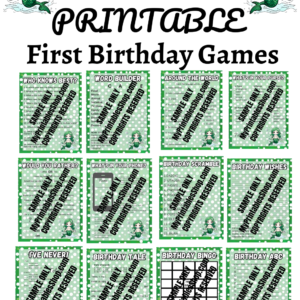 Mermaid First Birthday Game Bundle Plus Banner and Flag Bonuses